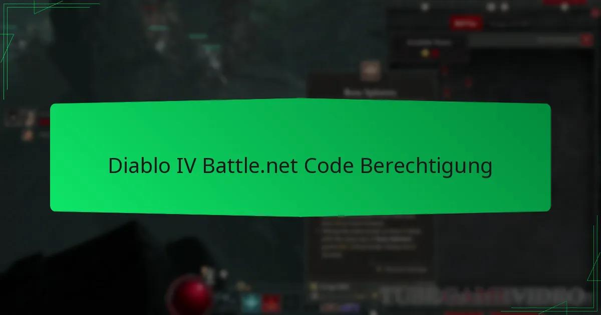Diablo IV Battle.net Code Berechtigung