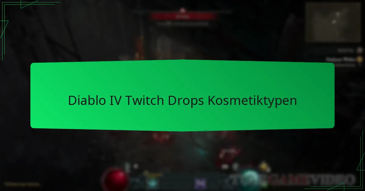 Diablo IV Twitch Drops Kosmetiktypen