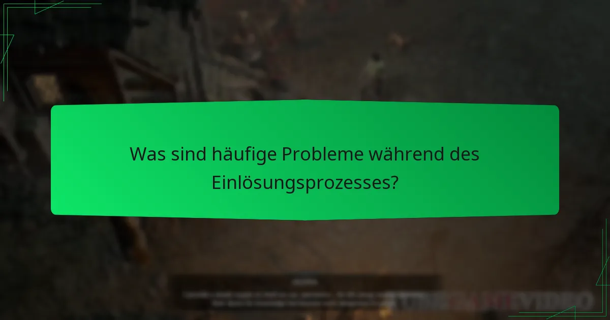 Was sind häufige Probleme während des Einlösungsprozesses?